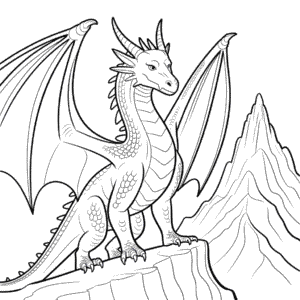 Desenho do Dragão Adulto para Colorir