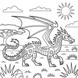 Desenho do Dragão Africano para Colorir