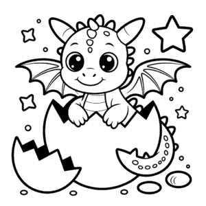 Desenho do Dragão Bebê para Colorir