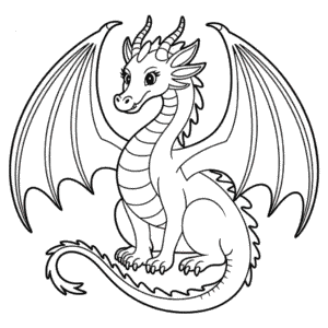 Desenho do Dragão Bonito para Colorir