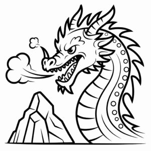 Desenho do Dragão Irritado para Colorir