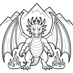 Desenho do Dragão Malvado para Colorir