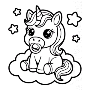 Desenho do Fofinho Unicórnio Bebê para Colorir