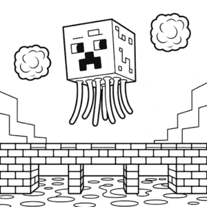 Desenho do Ghast Minecraft para Colorir