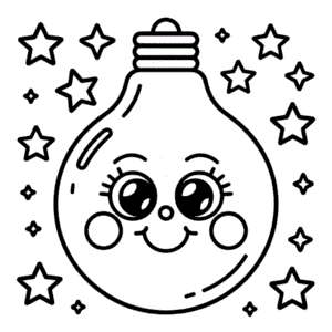 Desenho do Grande Lâmpada de Natal para Colorir