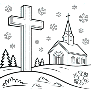Desenho do Inverno Cristão para Colorir