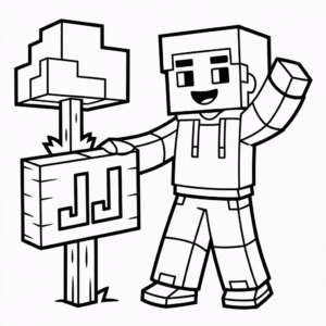 Desenho do Jj Minecraft para Colorir
