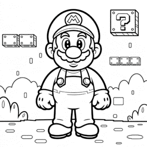 Desenho do Jogo do Mario para Colorir