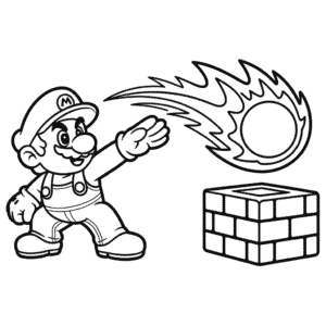 Desenho do Mario de Fogo para Colorir