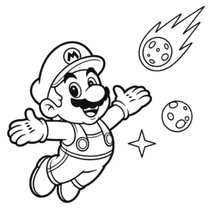 Desenho do Mario Galáxia para Colorir