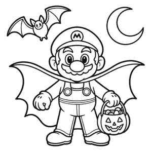 Desenho do Mario Halloween para Colorir