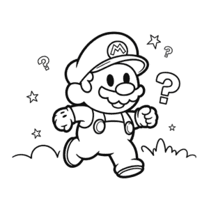 Desenho do Mario Kawaii para Colorir