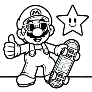 Desenho do Mario Legal para Colorir