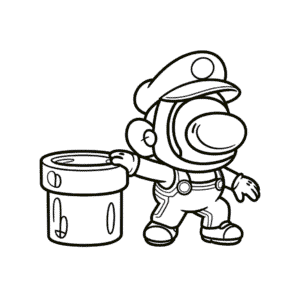 Desenho do Mario no Among Us para Colorir