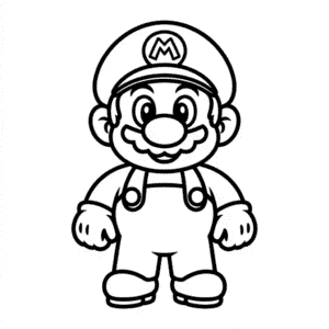 Desenho do Mario Simples para Colorir