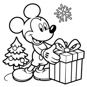 Desenho do Mickey Mouse Natal para Colorir