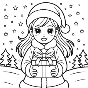 Desenho do Natal Anime para Colorir