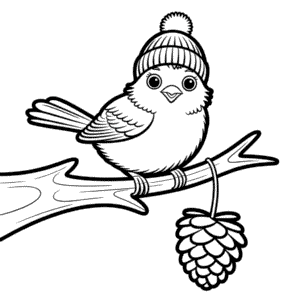 Desenho do Pássaro do Inverno para Colorir