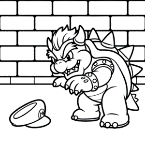 Desenho do Personagem Bowser do Mario para Colorir