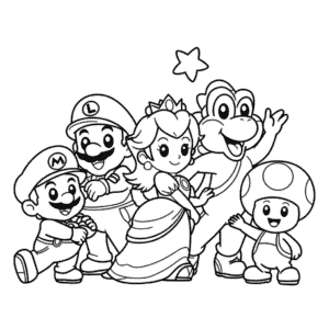 Desenho do Personagens do Mario para Colorir