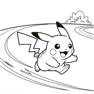 Desenho do Pikachu Correndo para Colorir