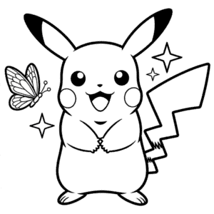 Desenho do Pikachu Sorrindo para Colorir