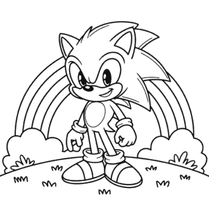 Desenho do Sonic Arco-Íris para Colorir