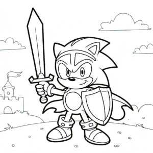 Desenho do Sonic Cavaleiro para Colorir