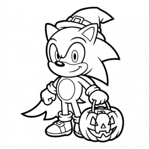 Desenho do Sonic Halloween para Colorir