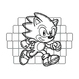 Desenho do Sonic Pixel para Colorir