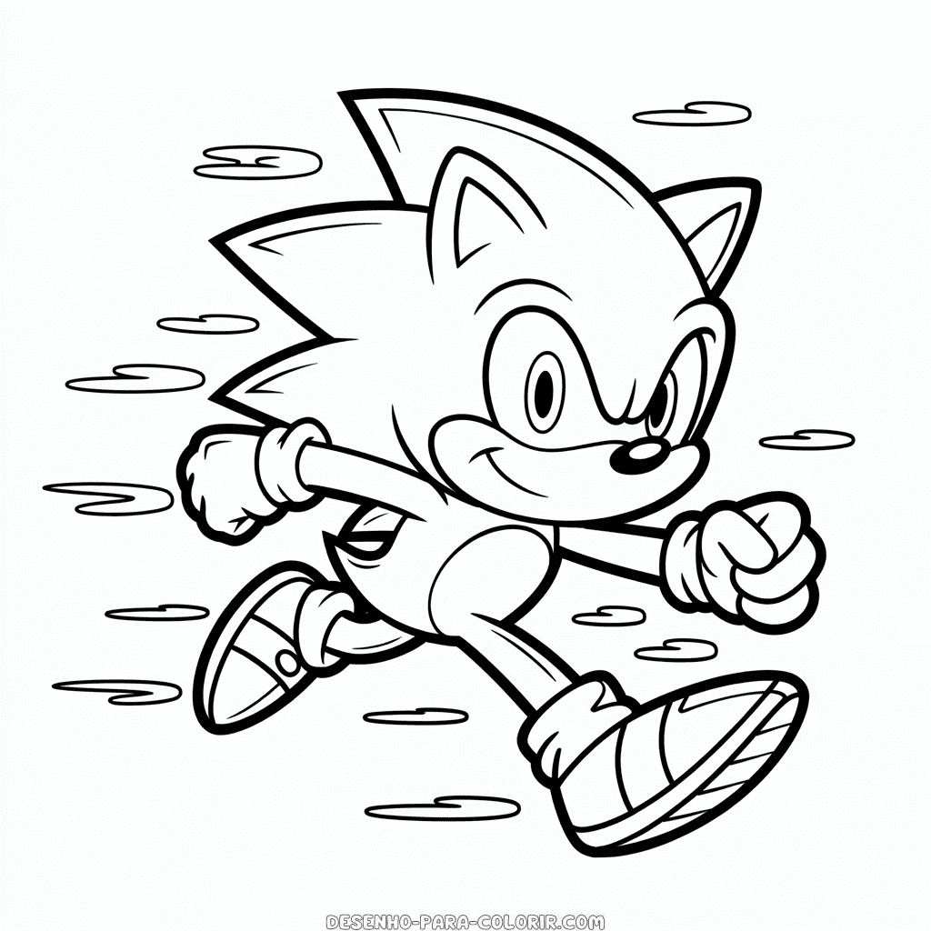 Desenho do Sonic Realista para Colorir