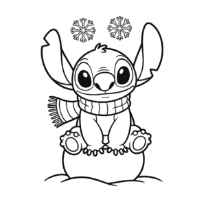 Desenho do Stitch Invernal para Colorir
