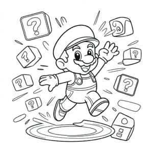 Desenho do Super Mario Saltando para Colorir