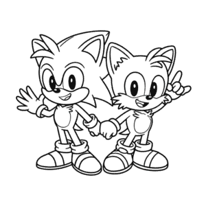 Desenho do Tails e Sonic para Colorir