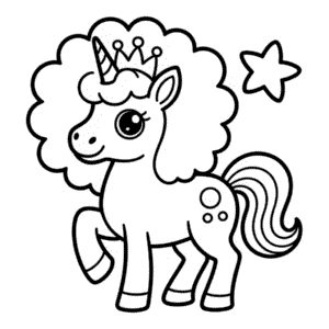 Desenho do Unicórnio Afro para Colorir