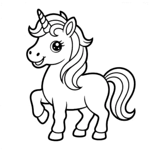 Desenho do Unicórnio Animal Fofo para Colorir