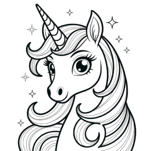 Desenho do Unicórnio Anime para Colorir
