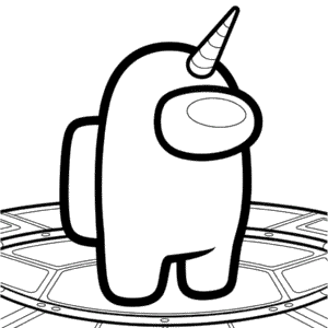 Desenho do Unicornio do Among Us para Colorir