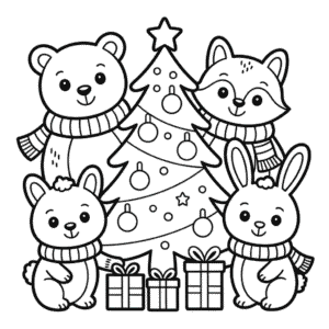 Desenho dos Animais do Natal para Colorir