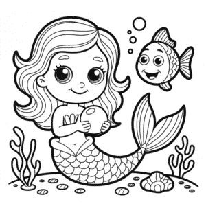 Desenho Fácil da Sereia para Colorir