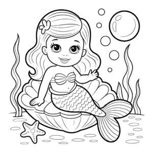 Desenho da Barbie Bebê Sereia para Colorir