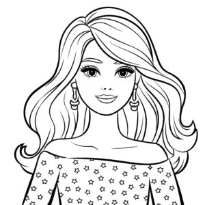 Desenho da Barbie Simples para Colorir