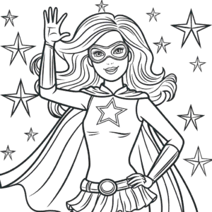 Desenho da Barbie Super-heroína para Colorir