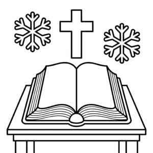 Desenho da Bíblia de Natal para Colorir