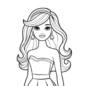 Desenho da Boneca Barbie para Colorir