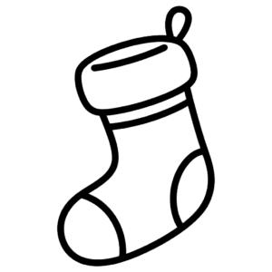 Desenho da Meia de Natal Vazia para Colorir