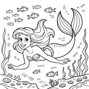 Desenho da Sereia da Disney para Colorir