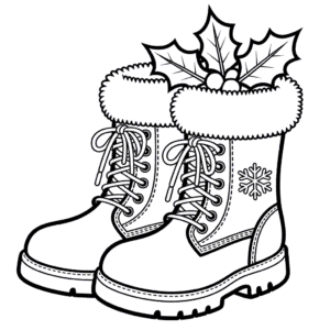 Desenho das Botas de Natal para Colorir