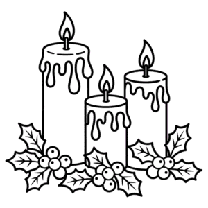 Desenho das Velas de Natal para Colorir