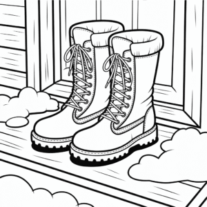 Desenho de Botas de Inverno para Colorir